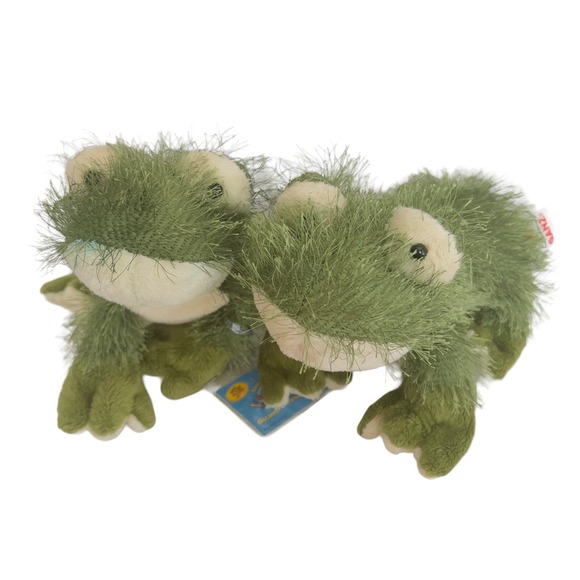 Ganz Webkinz Lil' Kinz Frog 9" Plush Stuffed Animal  Toy Set Of Twins (2) READ - Picture 1 of 13